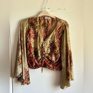Silk boho blouse